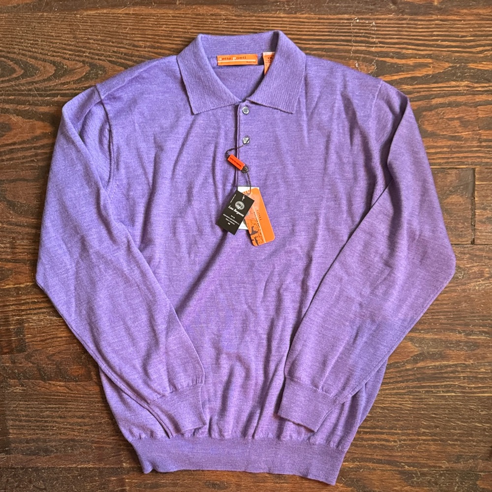 NWT Sette Ponti Purple Polo Sweater
